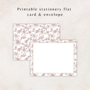 Printable A2 Toile Flat Card with Envelope | Toile Stationery Set | DIY Printable Card & Envelope | French Country Digital Note Card