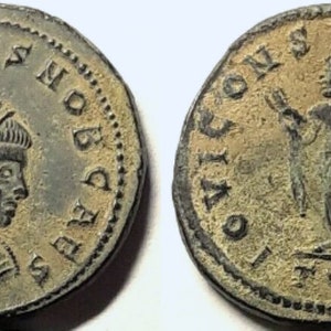 ANCIENT ROMAN Coin Authentic ancient roman of Emperor Licinius II Valerius Licinianus Licinius, c. 315 c. 326 Bronze Ae coin image 3