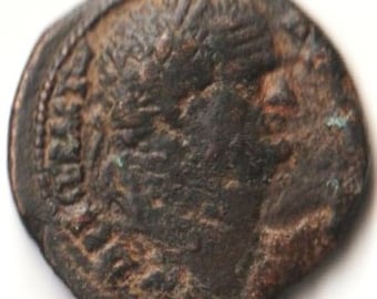 Ancient Authentic JUDAEA, Herodians. Agrippa II, with Vespasian. Bronze Ae, Circa 50-100 CE. Large coin