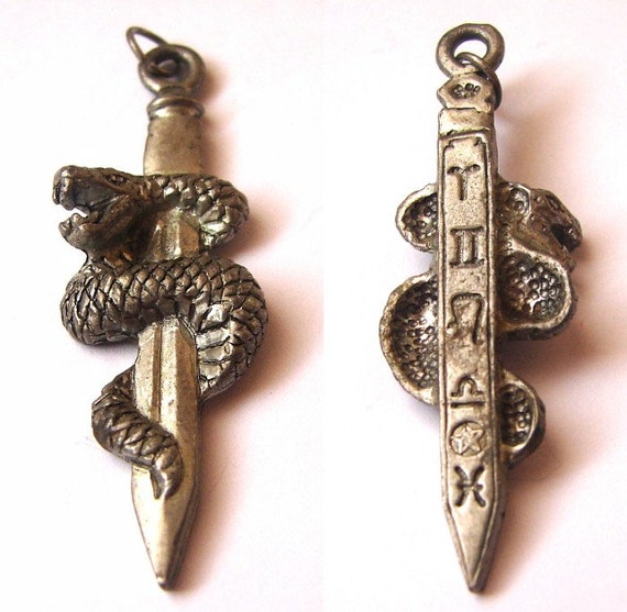 3D COBRA SNAKE Wrapped around Sword pentacal Tarot