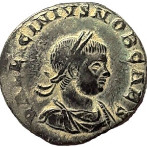 ANCIENT ROMAN Coin Authentic ancient roman of Emperor Licinius II Valerius Licinianus Licinius, c. 315 c. 326 Bronze Ae coin image 4