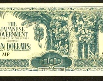 コレクション THE JAPANESE GOVERNMENT TEN DOLLARS The Japanese Government Malaya 10 Ten Dollars AU+ Center