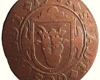 1713 GERMAN STATES 8 PFENNIG German States – provincial town Coesfeld variant of Authentic copper coin