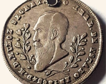 SILVER, 1865 BOLIVIA Potosi, recognition the Muñoz Loyal Secretary of State served in the MELGAREJO government, Authentic Silver Medal