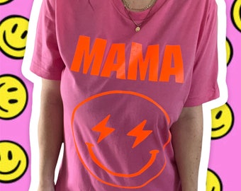 MAMA BOLT SMILEY Tee | Smiley Face Women’s Graphic Tee