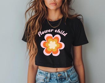 Flower Child Retro T-Shirt: 70s Hippie Graphic Tee