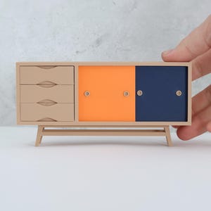 Mini Mid-Century Credenza – 1:12 Scale Replica