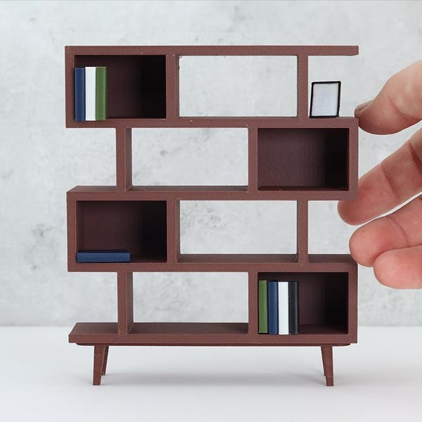 Mini Mid-Century Book Case – 1:12 Scale Replica