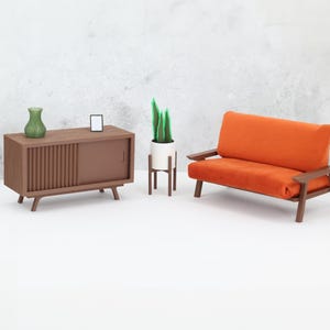 Mini Mid-Century Living Room – 1:12 Scale Replica