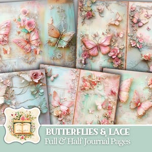 Diario spazzatura a forma di farfalla, download digitale, kit per diario spazzatura, carta digitale, diario digitale per scrapbooking, diario spazzatura stampabile, farfalle