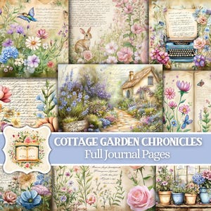 Cottage Garden Junk Journal, digitale download, Junk Journal Kit, Scrapbooking, Digital Journal, Ephemera, Afdrukbaar junkjournaal,