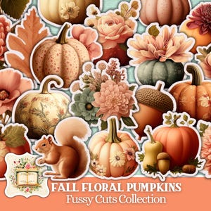 Fall Junk Journal Digital Download Fall Fussy Cuts Autumn Junk Journal Scrapbooking Pumpkin Stickers Junk Journal Printable Fall Ephemera