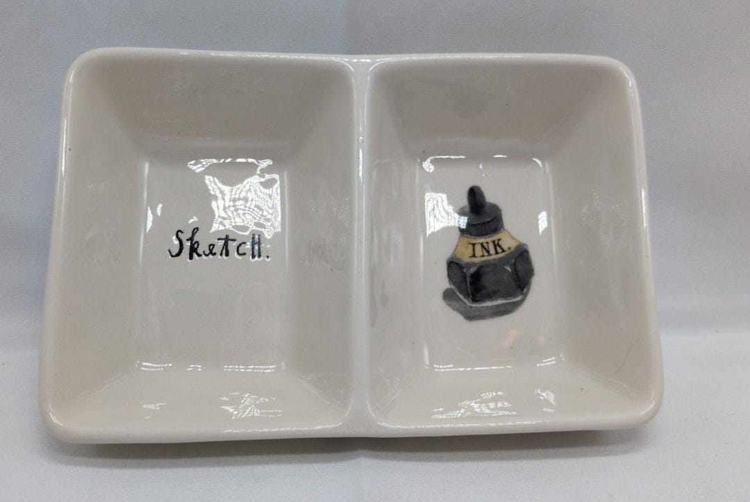 Rae Dunn Divided Tray Sketch Ink Office Trinkets Artisan