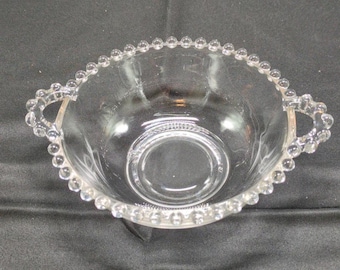 Vintage Imperial Glass Klare Candlewick 6,5-Zoll-2-Griff Servierschale MINT