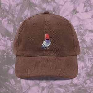 Embroidered Corduroy Pigeon Dad Hat Cap