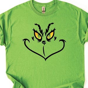 Grinch Face T-Shirt, Christmas T-Shirt, Holiday T-Shirt, Funny Grinch Shirt, Affordable Christmas Gift