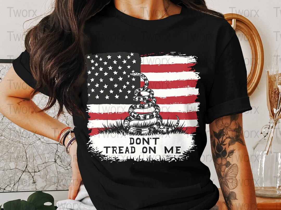 Patriotic Dont Tread on Me American Flag T-shirt, USA Gadsden Flag Tee ...
