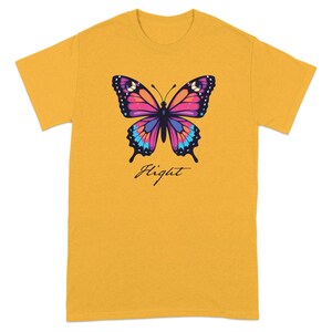 Colorful Butterfly T Shirts, Butterfly Flight Graphic Tee, Aesthetic Insect Design, Modern Trendy T-Shirts