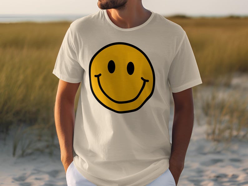 Smiley Face T-Shirt, Happy Face Tee, Retro Smiley Shirt, Vintage Smiley Face, Cool Graphic Tee, Fun Summer Shirt