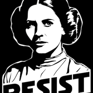 Prinzessin Leia Resist Aufkleber, Star Wars Widerstand Aufkleber, Empowering Women Aufkleber, Rebellenallianz Aufkleber, Politischer Akt, politischer Widerstand