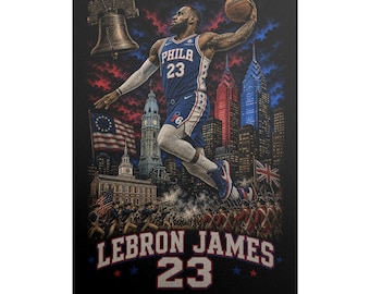 LeBron James Philadelphia 76ers, Vintage Philly poster digital download