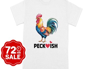 Camisetas de gallos hambrientos, arte de pollo en acuarela, camiseta divertida de animales, regalo para amantes de los animales de granja, camisetas con gráficos peculiares