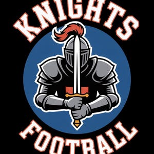Knights Football T Shirt, Medieval Knight Warrior TShirt, Football Team T Shirt, Game Day Tee, Fan Apparel, Sports T Shirt