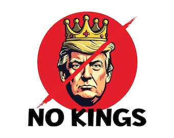 Art numérique No Kings, image anti-atout, téléchargement politique, affiche imprimable, art militant, panneau de protestation, téléchargement numérique