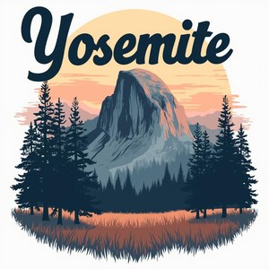 Yosemite National Park Sticker, Half Dome Sticker, Nature Vinyl Decal, Scenic Mountain Sticker, Outdoor Adventure Art, Yosemite Gift