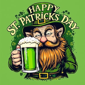 St Patricks Day TShirt Lucky Leprechaun Design, Funny Irish Beer Shirt, Holiday Celebration Tee, Green Graphic TShirt