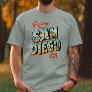 Grüße von San Diego CA T-Shirt, Retro San Diego T-Shirt, Vintage Style T-Shirt, San Diego Beach, San Diego Souvenir Shirt