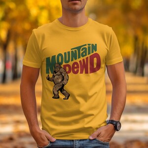 Bigfoot Mountain Dewd Funny Sasquatch Meme T-shirt, Unique Graphic Tee for Adventure Lovers, Cool Outdoorsy Bigfoot Tee Gift
