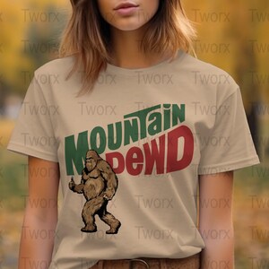 Bigfoot Mountain Dewd Funny Sasquatch Meme T-shirt, Unique Graphic Tee for Adventure Lovers, Cool Outdoorsy Bigfoot Tee Gift