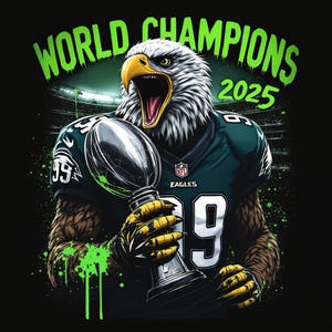 Eagles World Champions 2025, Philadelphia Football T-Shirts, Super Bowl Winners, Vintage Inspired Design, Unique Fan Apparel