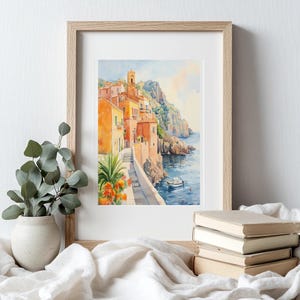 A Serene Day in Sicily Watercolor Print
