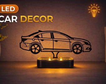 Gepersonaliseerde led-autodecor Amerikaanse stijl Cruze Series One Line Car Silhouette Light Custom Automotive Car Lover Gift Vehicle Outline Art