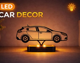 Aangepaste led-autodecor Italiaanse stijl Romeo-serie éénlijns autosilhouet licht Gepersonaliseerd automotive decor Auto minnaar cadeau Voertuigoverzicht