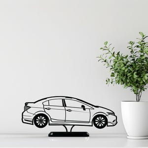Modelo de sedã moderno japonês impresso em 3D: escultura de carro inspirada em JDM