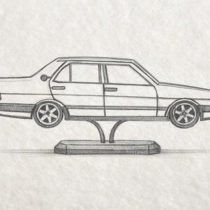 Gepersonaliseerde led-autodecor Italiaanse stijl Doğan-serie Minimale éénregelige auto Silhouet Licht Automotive Autoliefhebber Cadeau Voertuigoverzichtskunst afbeelding 8