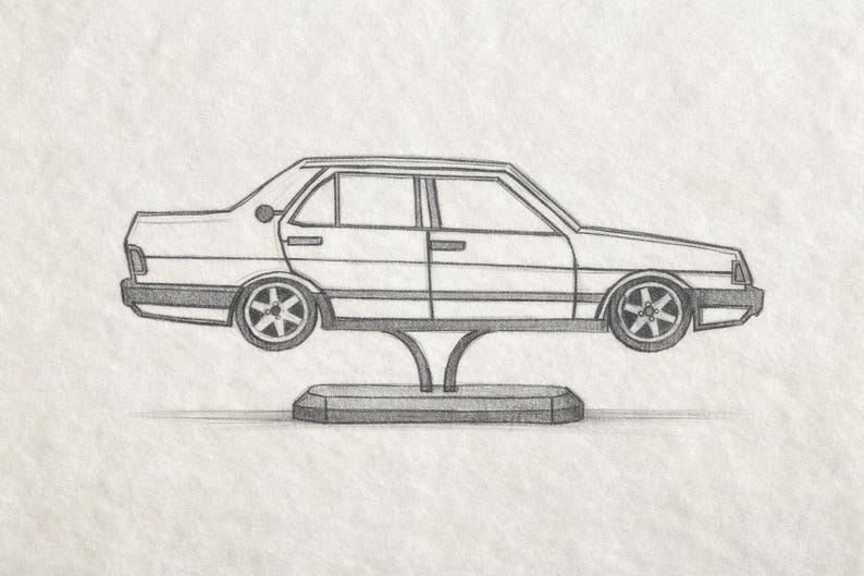 Gepersonaliseerde led-autodecor Italiaanse stijl Doğan-serie Minimale éénregelige auto Silhouet Licht Automotive Autoliefhebber Cadeau Voertuigoverzichtskunst afbeelding 8