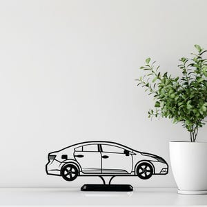 Modelo de Sedan Impresso em 3D: Decoração de Mesa Minimalista, Presente para Amantes de Carros