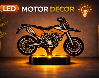 Custom Motorcycle Silhouette Austrian Style 690 SMC Series LED Decor Personalized Garage Gift Handmade Motorbike Outline Light Rider Gift