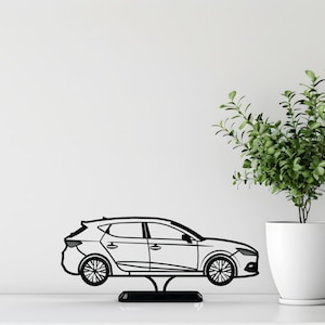 Escultura de carro hatchback impressa em 3D: decoração de mesa minimalista para homens