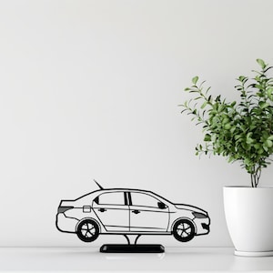 Escultura de sedã europeu impressa em 3D: decoração minimalista para carros, presente para amantes de carros