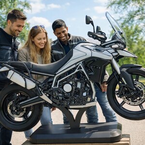 Personalized LED motorcycle British Style Tiger 900 G Series decor gift custom name sign minimal desk art for him warm light base biker room image 6