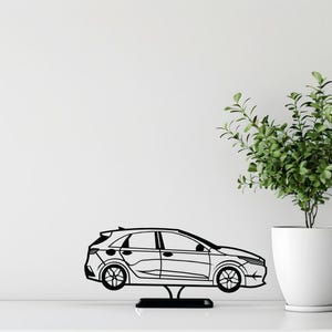 Escultura de hatchback esportivo impressa em 3D: decoração automotiva minimalista