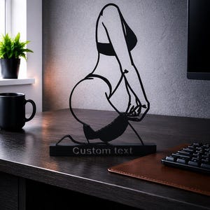 Custom Woman Line Art Desk Decor Gift Custom Woman Line Art Desk Decor Gift Minimalist Female Figure Table Sign Personalized Girl Silhouette