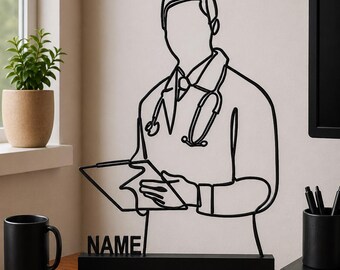 Gepersonaliseerde arts kantoor decor cadeau aangepaste medische kliniek bord arts tafelkunst 3D-geprint bureau decoratie gezondheidszorg werkruimte