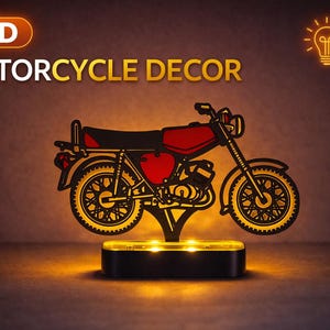 Motocicleta LED personalizada, estilo retro alemán, serie S51, decoración, silueta de bicicleta clásica personalizada, arte, regalo único para motociclista, ambiente de garaje