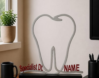 Personalized Dentist Office Decor Gift Custom Dental Clinic Sign Tooth Doctor Table Art 3D Printed Reception Decoration Modern Workspace